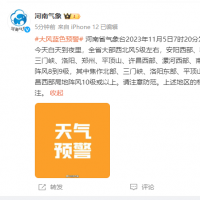 局地阵风10级或以上！河南发布大风蓝色预警