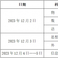河南高中学业水平考试将在12月2日进行