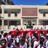 南阳市唐河县国动办走进学校开展紧急疏散演练