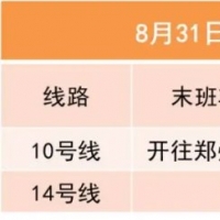 本周六，郑州地铁10号线、14号线延时运营