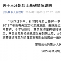 山东东明发布“关于王汪妮烈士墓碑情况说明”
