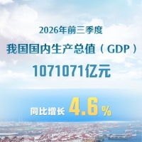 前三季度我国GDP同比增长4.6%